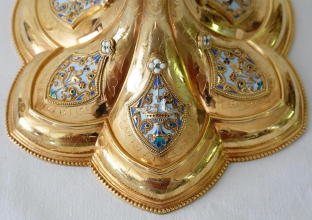Solid silver gilt antique French Gothic Chalice.
